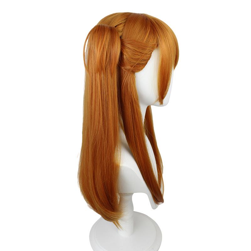 Evangelion New Century Apocalypse Cosplay Wig Asuka Orange Twin Tail 65cm