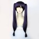 Genshin Impact Mona Cosplay Wig Black Purple Long Wig with Cap Anime Wigs 70CM