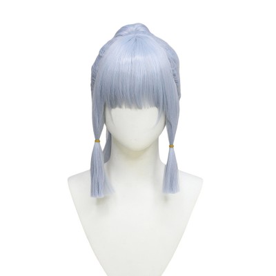 【Genshin Impact】Shenli Linqinhua Cosplay Wig - Radiant 70cm Silver Curls w/Bangs, Revel in Ethereal Grace, Embrace Exquisite Charm, Dazzle with Every Whirl