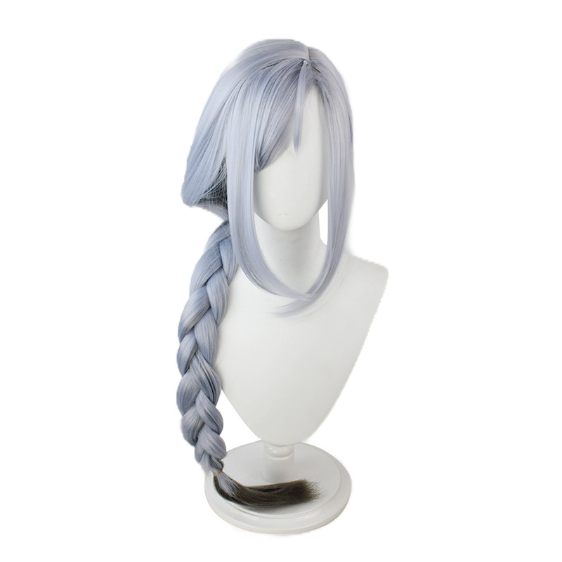 Genshin Impact Shenhe Cosplay Wig Light Blue Long Wig with Cap Anime Wigs 80CM