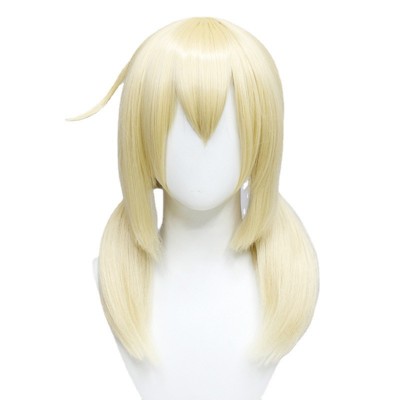 Genshin Impact Dainsleif Klee Cosplay Wig Blonde Straight Hair with Bang Wig Anime Wigs 40CM