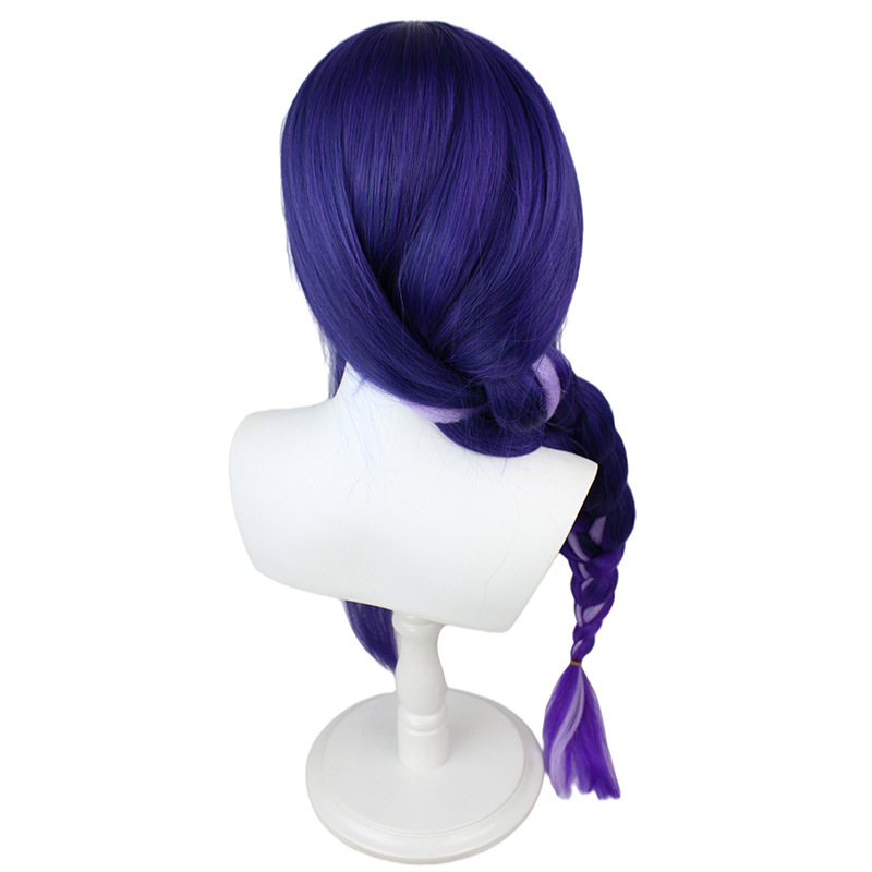 Genshin Impact |Raiden Shogun Purple Cosplay Wig Braided Ponytail 90cm