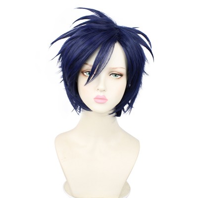 King's Glory Dongfang Yao Black-Blue Short Wig - Comfort Cap Included, Perfect Character Reenactment, Instant Stellar Swordsman Transformation, Immersive Game Experience, Showcase Versatile Personality