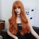 Synthetic Wig Purplish Red Wig Long Wavy Hair Puffy WIth Air Bangs Ready to Go