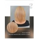 Short Straight Bob Wig with Golden Highlights and Side Bangs Wig