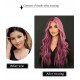 Starry Purple Highlights Lace Front Middle Part Curly Wig