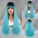 Pink Highlights Long Straight Hair Wig Perfect for Lolita Style
