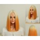 Synthetic Wig Lace Frontal Orange Gradient Short Straight Hair
