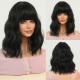 Synthetic Wig Multicolor Wigs Short Wavy Hair With Puffy With Air Bangs Ready to Go