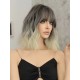 Synthetic Wig Yinraohai Women's Short Wavy Hair With Silver-White Wig Dyed Japanese and Korean Bangs Gradient Ready to Go