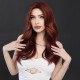 Synthetic Wig Women's Long Curly Hair Wine Red Wigs Ready to Go