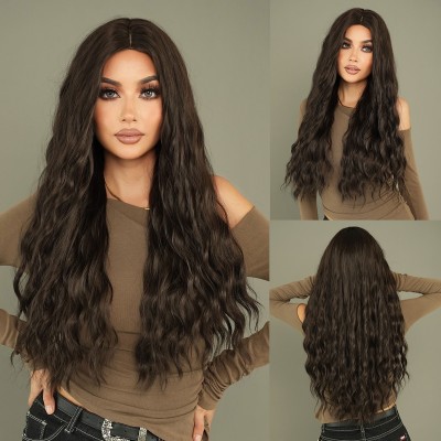 Synthetic Hair Wig Black Long Hair with Body Waves and Loose Curls 9152
