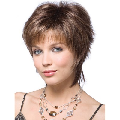 Synthetic Wig Women's Fashion Brown Short Micro Curly Hair Head Cover 25CM