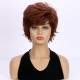 Synthetic Wig Brown Realistic and Stylish Diagonal Bangs with Short Fluffy Curly Hair