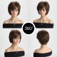 Synthetic Wig Brown Short Straight Hair Wig Headgear 