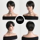 Synthetic Wig Black Highlight Realistic Natural Diagonal Bangs With Short Straight Hair