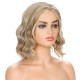 Synthetic Wig Blonde Fashion Wavy Curly In Mid-Part Hair