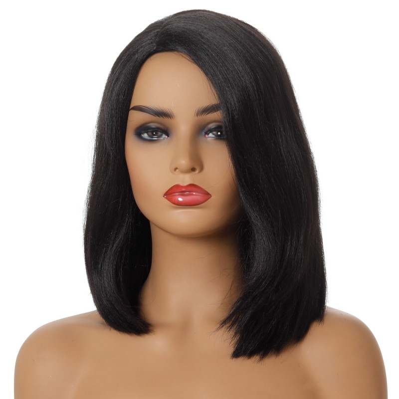 Synthetic Wig Black Short Straight Hair for Female