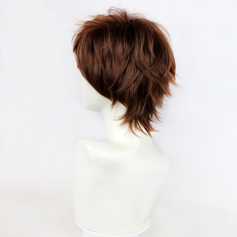 Upgrade your essential cosplay items with this brown wig, featuring a fashionable cap for added flair in your anime-inspired appearance