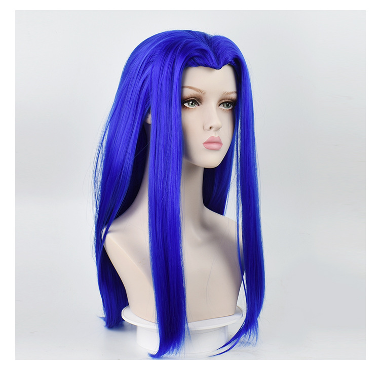 Cosplay wig featuring long blue hair, perfect for anime characters