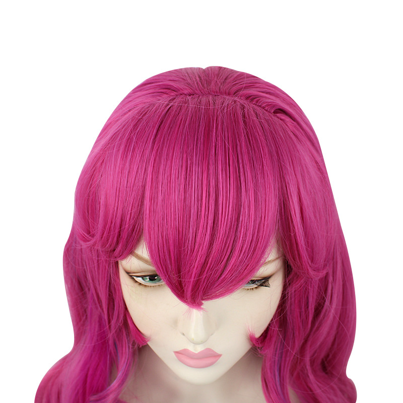 Unleash trendy anime chic with this dark pink long wig, tailored for stylish cosplay enthusiasts looking to make a statement with their character portrayal