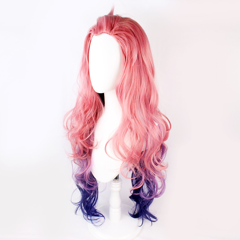 Enhance your cosplay experience with this charming pink and purple wig featuring long hair. The included cap guarantees a comfortable fit, making it an essential accessory for anime enthusiasts