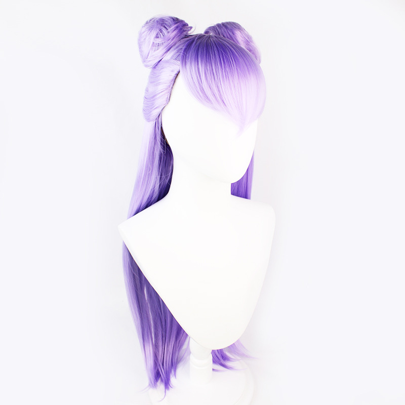 Capture the majestic allure of fantasy with this anime cosplay wig featuring long purple hair. The included cap guarantees comfort, elevating your cosplaying experience with a touch of sophistication