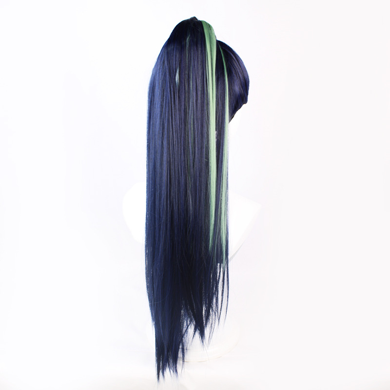 Enhance your cosplay wardrobe with this versatile dark blue wig for women, featuring a cap for added style