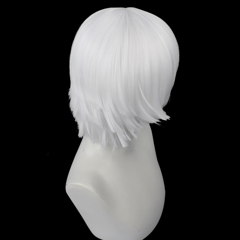 Enhance your versatile anime appeal with this white short wig and cap set. The secure cap guarantees a snug fit, making it a must-have for cosplayers looking to embody various characters with ease