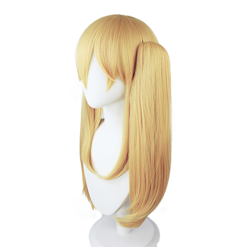 Explore the world of anime with this stunning yellow wig, complete with a fashionable cap for added flair