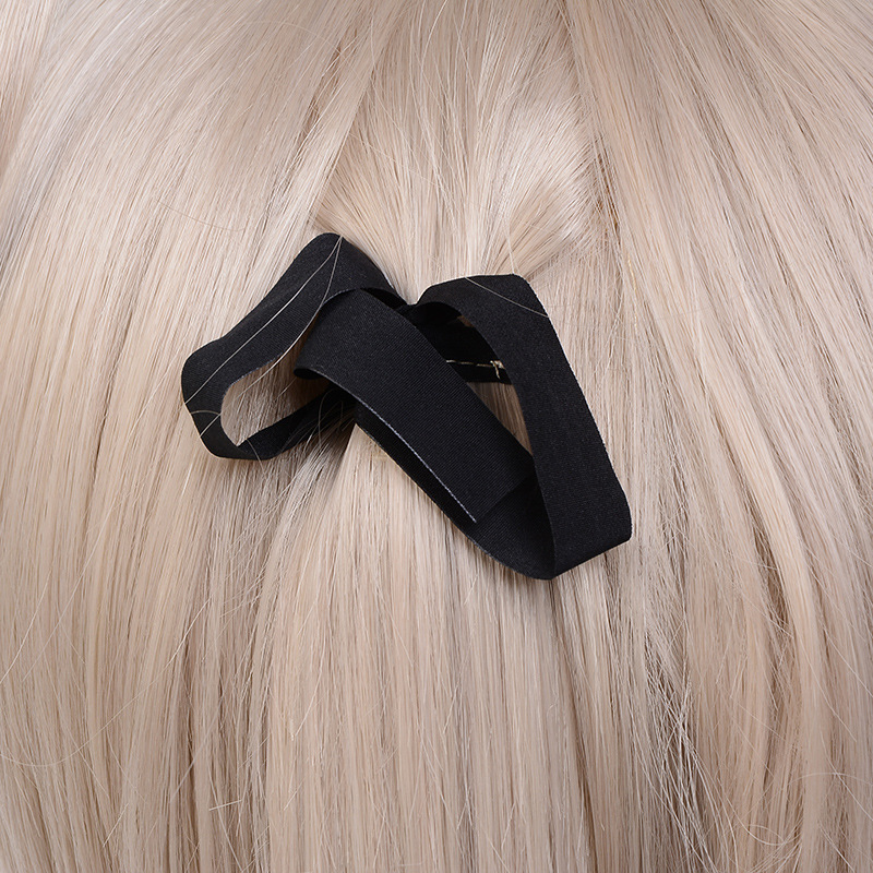 Vibrant 68cm long blonde wig with bangs, perfect for completing your anime character costume, includes a wig cap