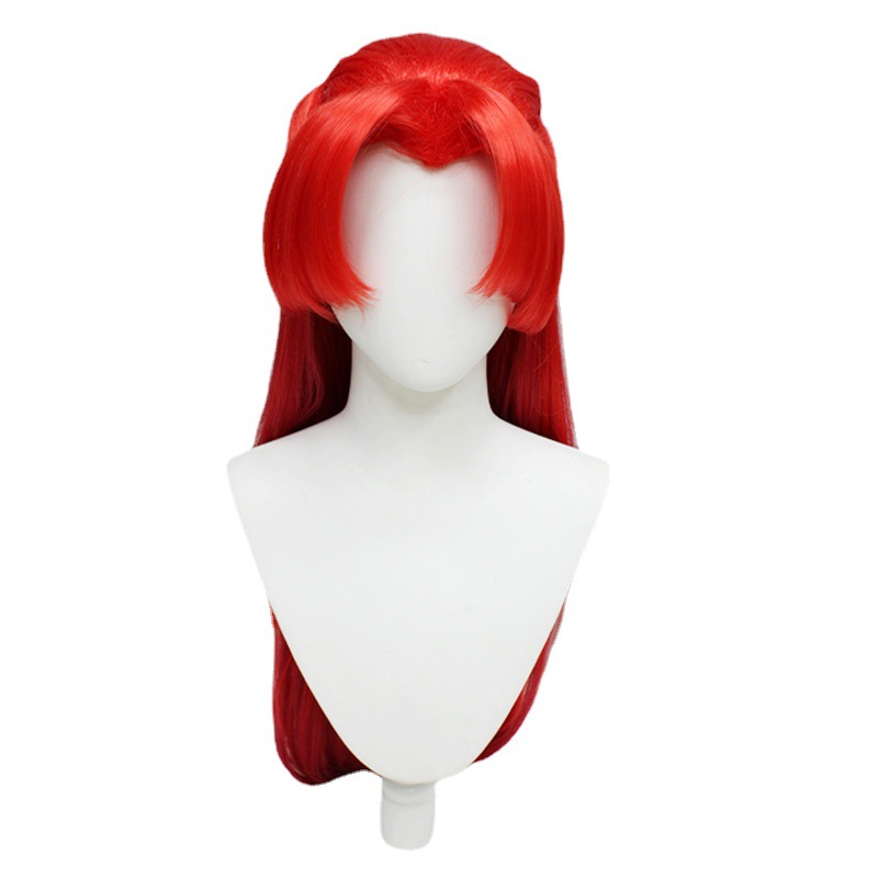 Indulge in the ravishing red reverie of this anime wig, boasting luxurious long hair and a cap designed for a secure and comfortable fit. Elevate your cosplay game with this vibrant and alluring accessory