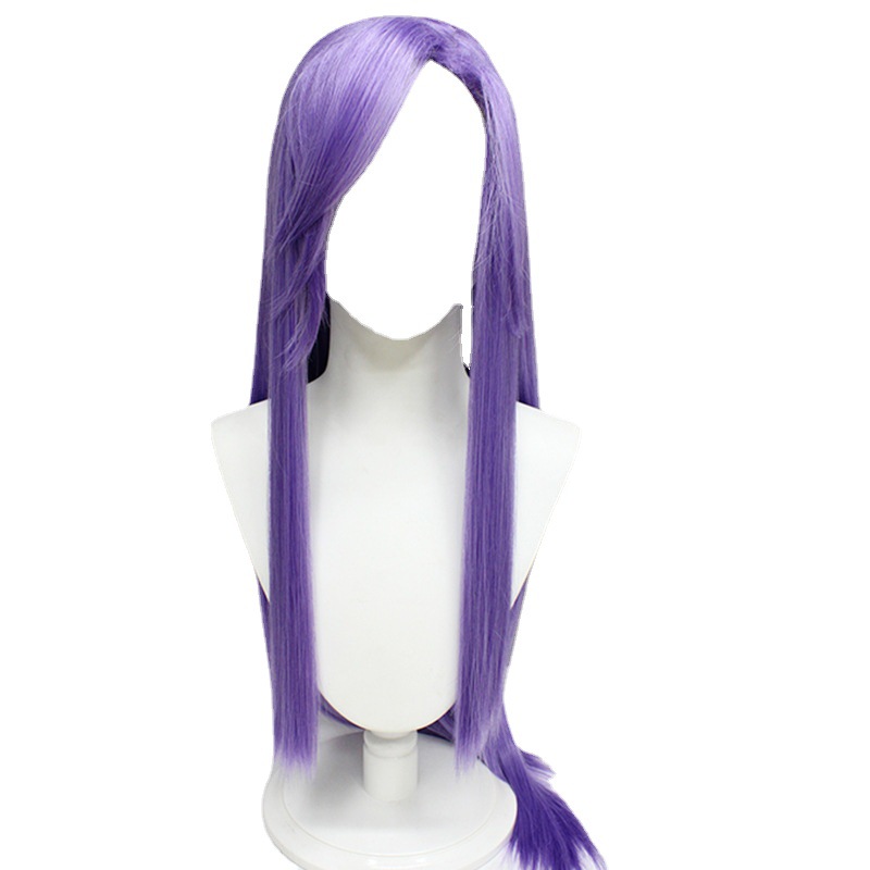 Embrace ethereal elegance with this captivating long purple hair cosplay wig. The included cap provides a secure fit, making it an ideal choice for anime enthusiasts seeking a seamless and enchanting transformation