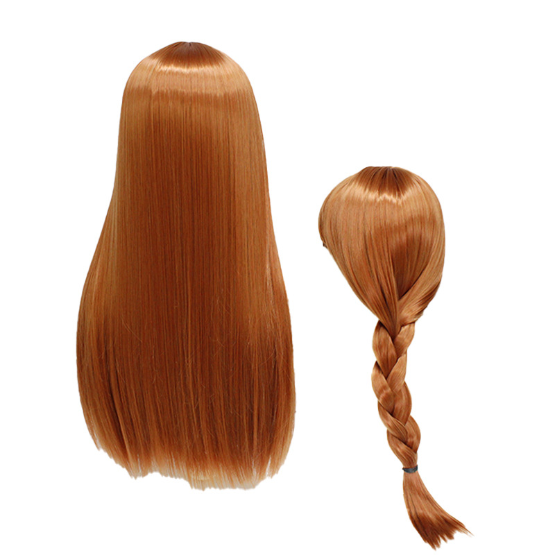 Elevate your cosplay couture with this stunning brown long wig, featuring a chic cap for the ultimate blend of style and anime-inspired charm