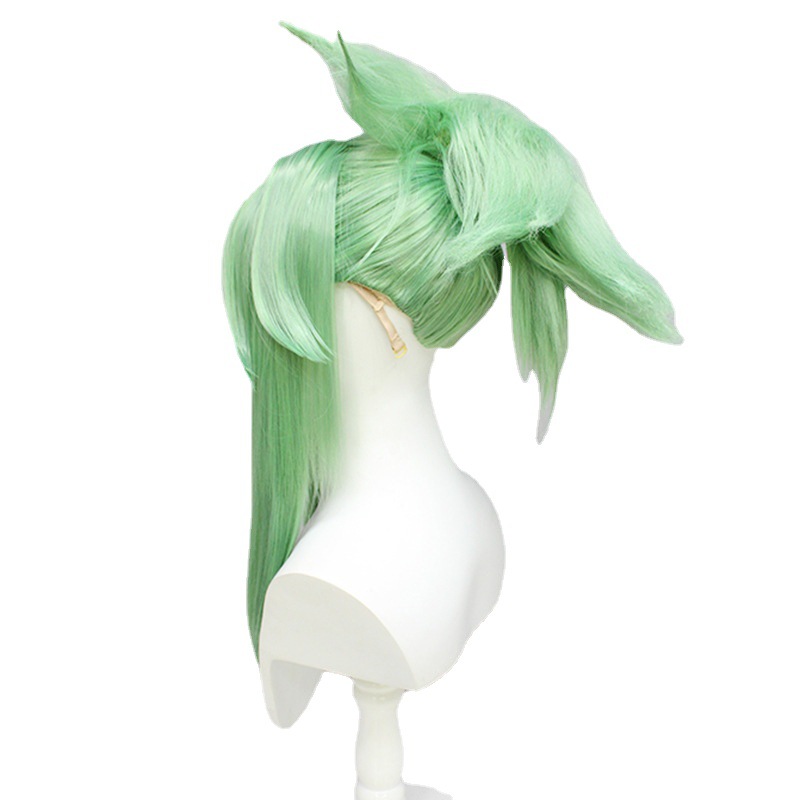 Versatile green cosplay wig with cap, ideal for various anime character portrayals. Elevate your costume game with this comfortable and trendy accessory