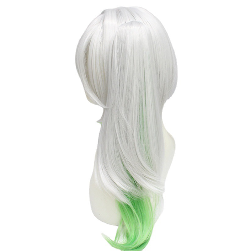Step into modern anime charm with this white short wig designed for men, complete with a secure cap. The comfortable fit makes it an essential accessory for male cosplayers seeking a polished appearance