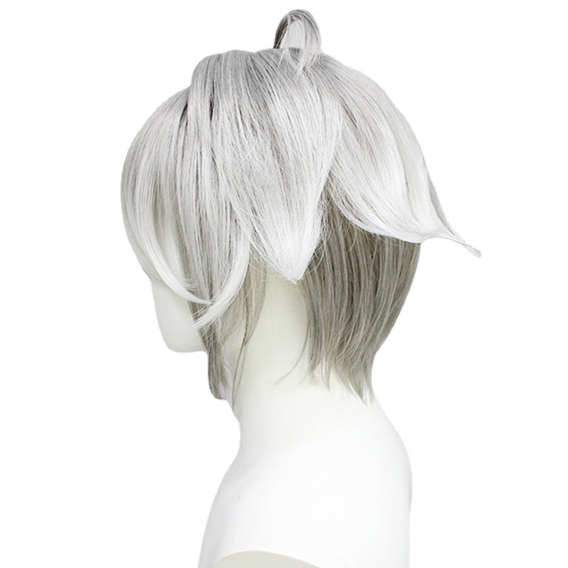 Discover stylish bangs with this silver short wig and cap combo for cosplay. Achieve a unique and trendy appearance that enhances your character portrayal with flair and sophistication