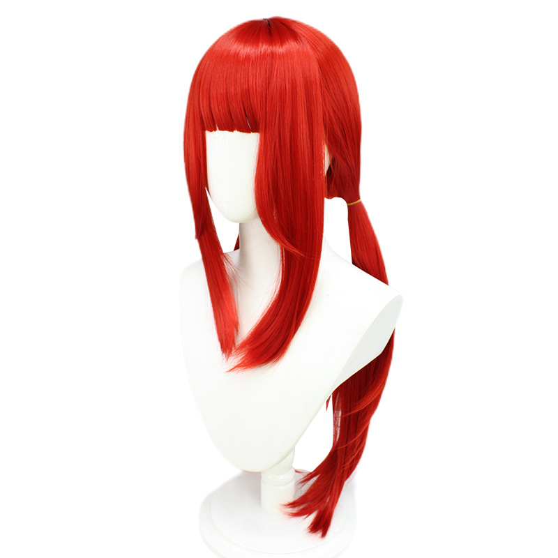 Dazzle as you dive into the world of anime with bold crimson allure in this red long wig. The accompanying cap ensures a snug fit, adding authenticity and comfort to your anime-inspired looks