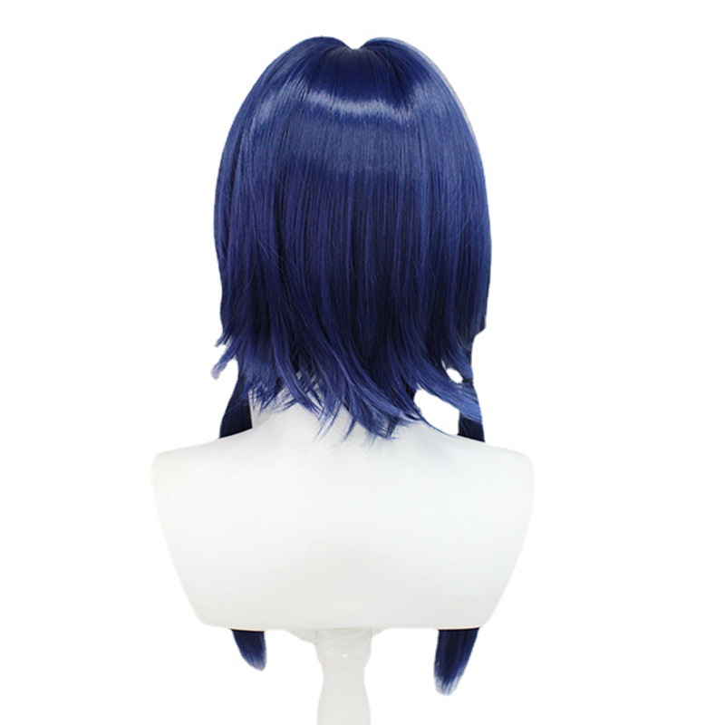 nfuse cobalt whimsy into your cosplay with this trendy dark blue short wig, designed to bring a touch of playfulness and character authenticity to your look