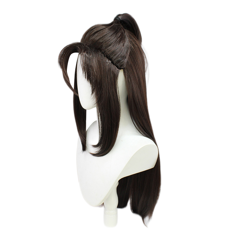 Achieve a versatile anime look with this brown long wig, featuring stylish long hair and a cap that adds a trendy twist to your cosplay ensemble