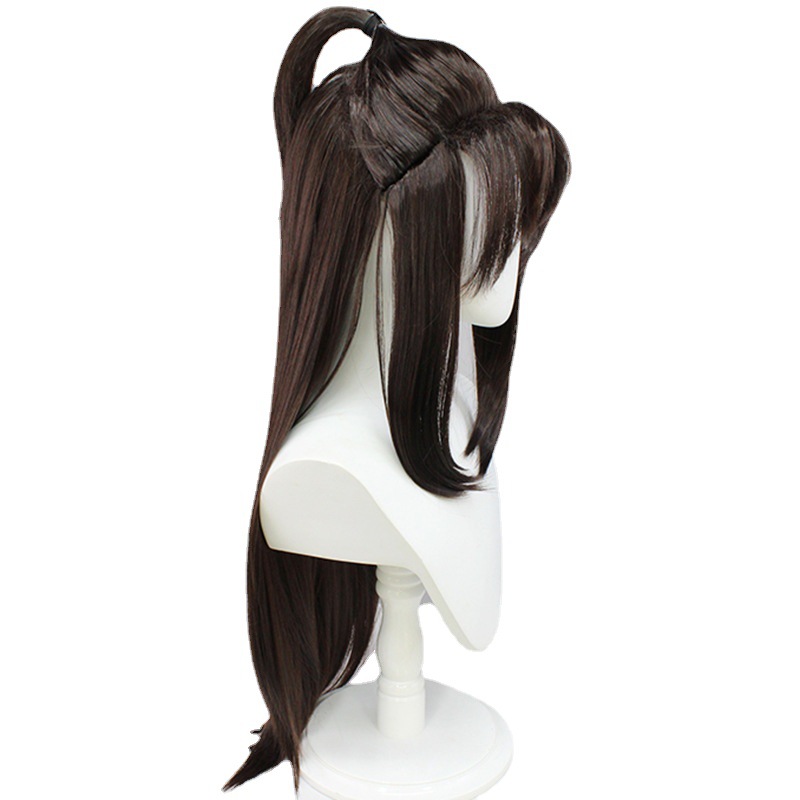 Step into couture chic with this brown long wig, paired seamlessly with a cap for the ultimate fusion of style and captivating anime flair