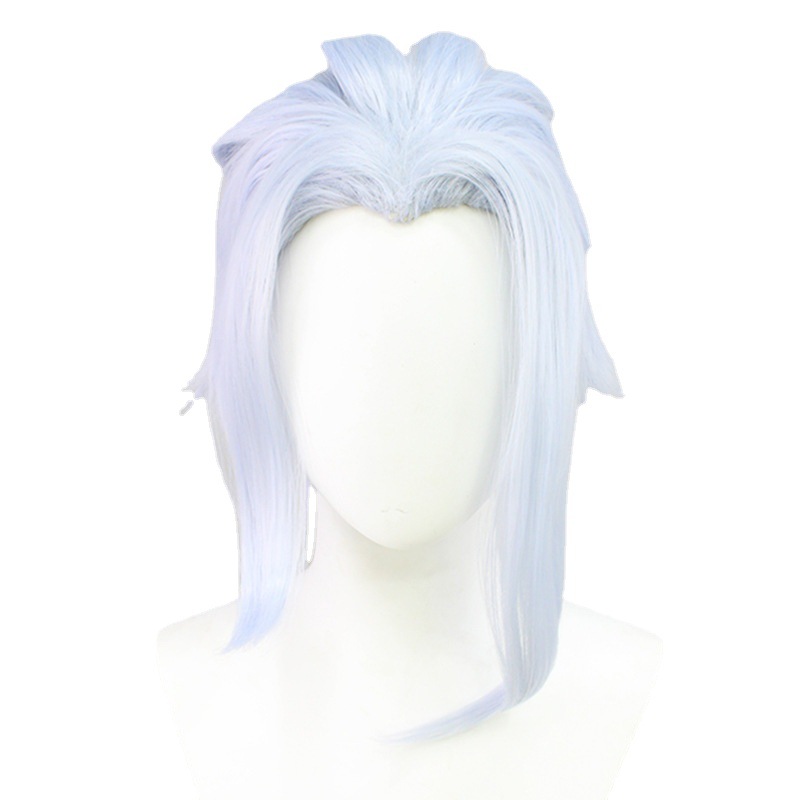 mbrace chic silver elegance with this short cosplay wig featuring a stylish cap. Perfect for anime enthusiasts seeking a touch of sophistication in their character transformations