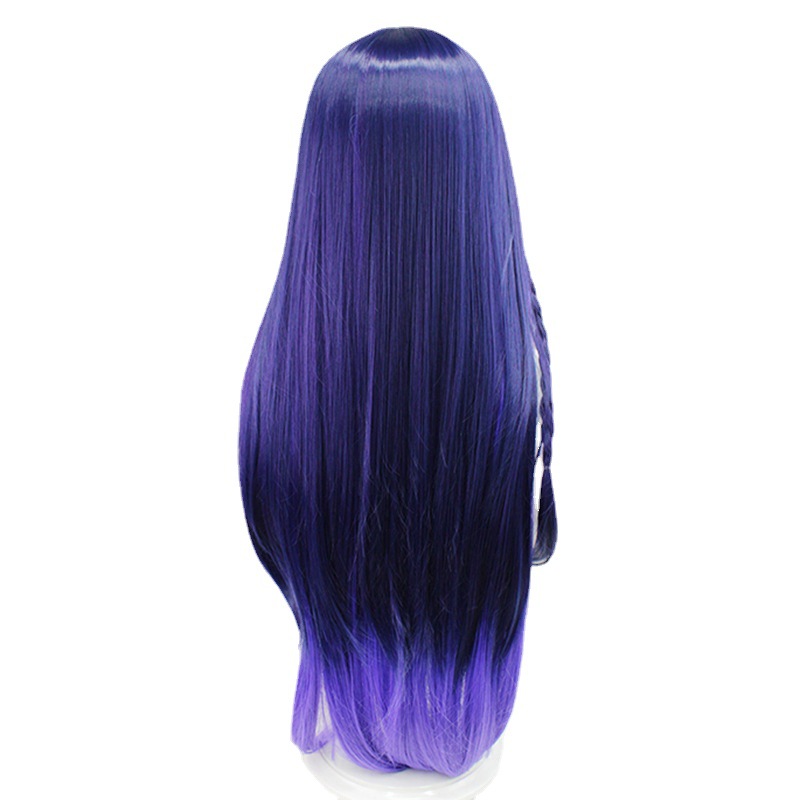 Step into a vibrant fantasy world with this purple-blue wig showcasing a long and playful ponytail. The included cap ensures a snug fit, making it an ideal accessory for bringing a dash of color and whimsy to your anime-inspired looks