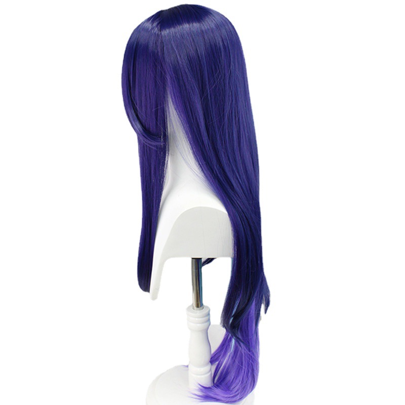 Add a touch of whimsical elegance to your anime cosplay with this long wig featuring a charming purple-blue ponytail. The cap ensures a secure and comfortable fit, making it an essential accessory for a stylish and enchanting appearance
