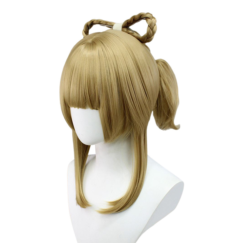Elevate your cosplay essentials with this brown wig crafted for women, accompanied by a chic cap for an added touch of style