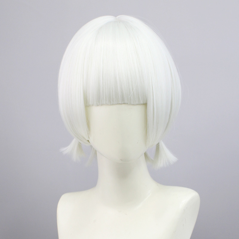 Embrace chic elegance with this short white wig designed for adult anime cosplay. The accompanying cap ensures a secure and comfortable fit, providing a stylish and effortless transformation