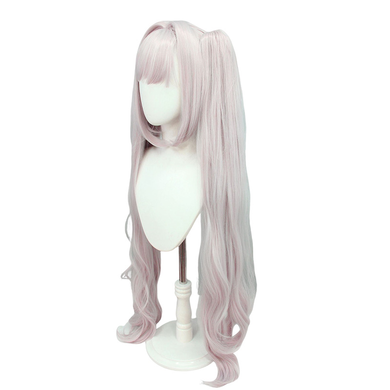 Transform your appearance with this long-length light pink cosplay wig. The included cap provides a secure fit, offering comfort and style for your anime-inspired costume.