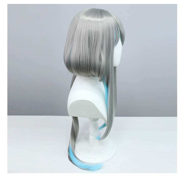Bring your anime dreams to life with this gray-blue long wig, complete with a cap. Shop now and embrace the fantasy, adding a touch of magic to your collection