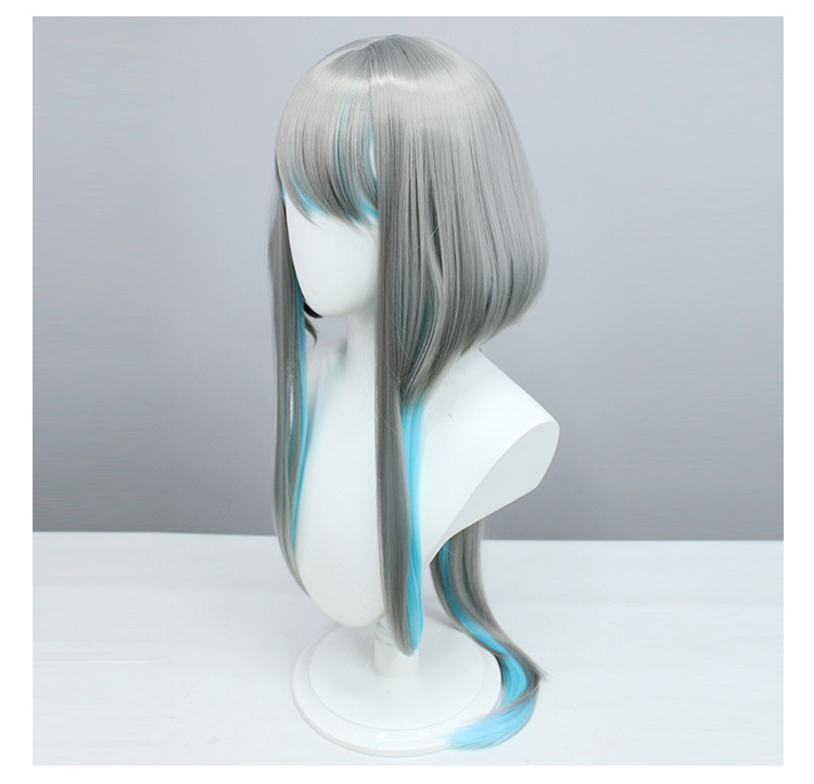 Capture ethereal elegance with this gray-blue long wig designed for anime lovers. The captivating blend of colors adds a touch of magic to your cosplay ensemble