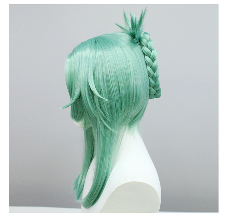 Unleash whimsy in your anime cosplay with this light green wig. The cap ensures a snug fit, making it a delightful accessory for an authentic and fun appearance